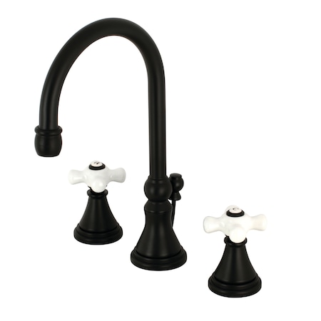 Kingston Brass 8" Widespread Bathroom Faucet, Matte Black KS2980PX